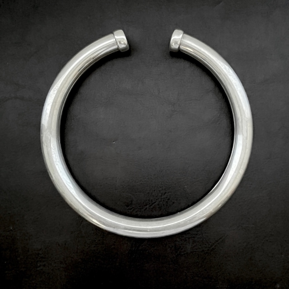 Vintage sterling silver thick torque choker necklace - Picture 7 of 13